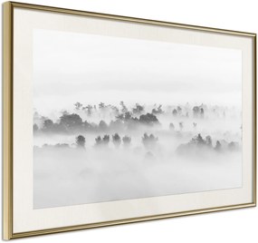 Αφίσα - Fog Over the Forest - 30x20 - Χρυσό - Με πασπαρτού