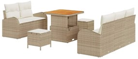 vidaXL Σετ Καναπέ Κήπου 8 pcs Μπεζ συνθετικό ρατάν