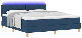 vidaXL Κρεβάτι με ελατήρια με στρώμα Μπλε 180 x 200 cm ύφασμα
