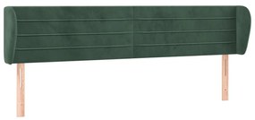 Κεφαλάρι με Πτερύγια Σκούρο Πράσινο 163x23x78/88 εκ. Βελούδινο - Πράσινο