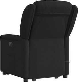 vidaXL Πολυθρόνα Μασάζ Ηλεκ. Ανακλινόμενη με Ανύψωση Μαύρη Υφασμάτινη