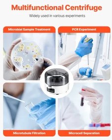 VEVOR Mini Centrifuge Machine 0.2/1.5/2ml Fixed Speed 7000rpm with 2-in-1 Rotor