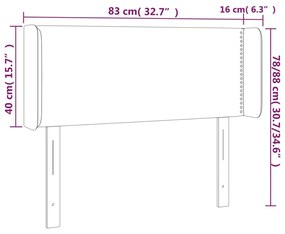Κεφαλάρι με Πτερύγια Ροζ 83x16x78/88 εκ. Βελούδινο 3118663