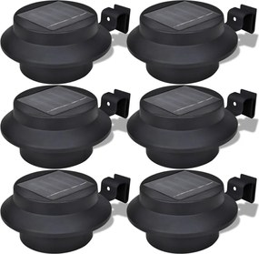 Ηλιακό Φωτιστικό για φράχτη/Υδρορροή Σετ 6 Τεμ. Μαύρο