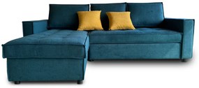 Γωνιακός καναπές-κρεβάτι Lorenzo με αποθηκευτικό χώρο, Μπλε 235x90x165cm Αριστερή γωνία - VAS4589