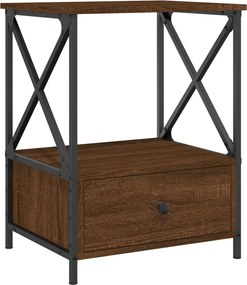 vidaXL Κομοδίνα 2 τεμ Καφέ Δρυς 50x41x65 εκ. από Επεξεργασμένο Ξύλο