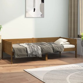 Καναπές Κρεβάτι Καφέ Μελί 90 x 190 εκ. από Μασίφ Ξύλο Πεύκου