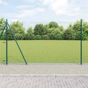 vidaXL Euro Fence με 7 Φλαντζωτές Κολώνες 1.5x10 μ. Γαλβανισμένος Χάλυβας