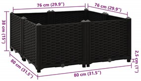 vidaXL Ζαρντινιέρα 80 x 80 x 38 εκ. από Πολυπροπυλένιο
