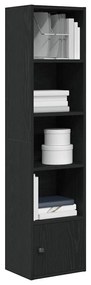 Βιβλιοθήκη Μαύρη Δρυς 31x24x127 εκ. Κατασκευασμένο ξύλο - Μαύρο