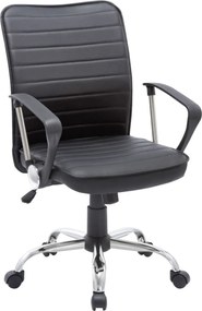 BF3450 Πολυθρόνα Γραφείου Μέταλλο Βάση Χρώμιο, Pvc Μαύρο   1τμχ