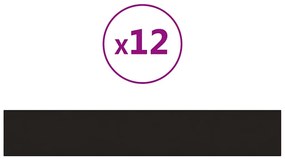 vidaXL Πάνελ Τοίχου 12 τεμ. Μαύρο 90x15 εκ. 1,62 μ² Βελούδινα