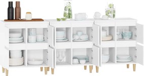 vidaXL Ντουλάπια 3 τεμ. Λευκό 60x35x70 εκ. Επεξεργασμένο Ξύλο