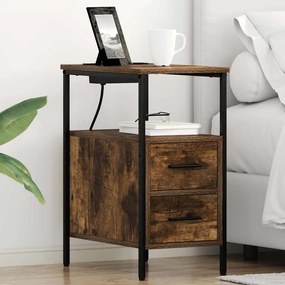 vidaXL Κουτιά Κρεβατοκάμαρας 2 pcs Καπνιστή δρυς 30 x 48 x 61 εκ