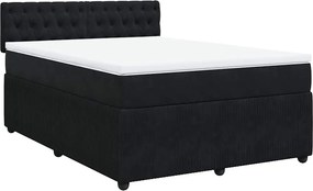 vidaXL Κρεβάτι Boxspring με Στρώμα Μαύρο 160x200 εκ. Βελούδινο