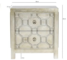 Κομοδίνο Alhambra 58.5x37.5x65εκ - Χρυσό