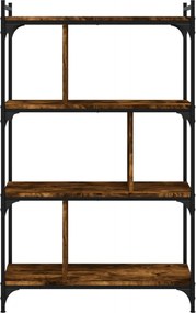 vidaXL Βιβλιοθήκη 4 Επιπέδων Καπνιστή Δρυς 76x32x123 εκ. Επεξ. Ξύλο