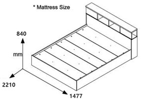 Κρεβάτι διπλό OLYMPUS pakoworld σε χρώμα wenge 140x200εκ (1 τεμάχια)