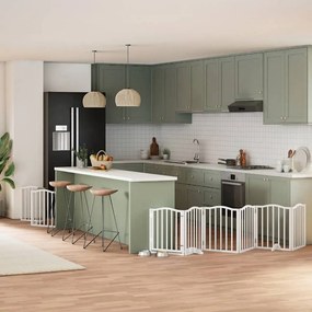 Διαχωριστικό Σκύλων/Πόρτα Πτυσσόμενο 9 Πάνελ 450εκ. Ξύλο Λεύκας