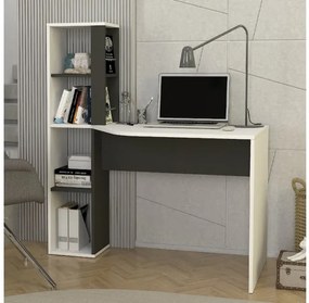 Γραφείο εργασίας Gemini Megapap ανθρακί - λευκό 121,8x59,6x131,8εκ. GP042-0313,1-GP042-0313,1-Λευκό GP042-0313,1