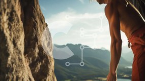 Intra Συλλεκτικό Ξύλινο Παζλ Plywood 4mm - Άνδρας ορειβάτης σε εντυπωσιακό βράχο Σε Ξύλινο Κουτί - Διαστάσεις: 10x10 cm – 25 κομμάτια