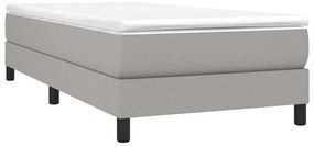 vidaXL Κρεβάτι Boxspring με Στρώμα Ανοιχτό Γκρι 90x190 εκ. Υφασμάτινο