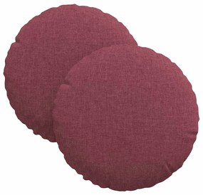 vidaXL Μαξιλάρια καθισμάτων 2 pcs Κόκκινο Ø30 x 13 εκ ύφασμα