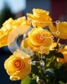 Intra Συλλεκτικό Ξύλινο Παζλ Plywood 4mm - Μπουκέτο με κίτρινα τριαντάφυλλα με διάφορα λουλούδια Σε Ξύλινο Κουτί - Διαστάσεις: 10x10 cm – 25 κομμάτια