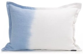 Βαμβακερή Oxford Μαξιλαροθήκη με Φάσα Pluton 50x70+3cm Εκρού Μπλε