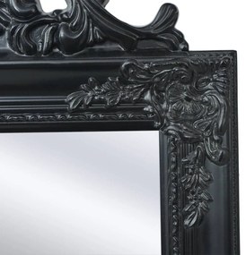 Καθρέφτης Επιδαπέδιος με Μπαρόκ Στιλ Μαύρος 160 x 40 εκ. - Μαύρο