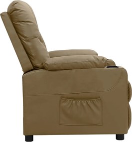 vidaXL Πολυθρόνα Ανακλινόμενη Καπουτσίνο από Συνθετικό Δέρμα