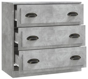 vidaXL Μπουφές Γκρι Σκυροδέματος 70x35,5x67,5 εκ. Επεξεργασμένο Ξύλο