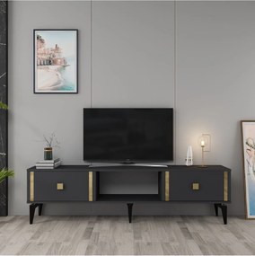 Stewehome Έπιπλο τηλεόρασης λευκό ασημί 44x29x150 cm