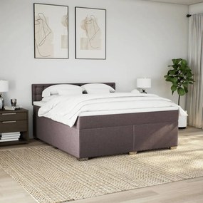 vidaXL Κρεβάτι Boxspring με Στρώμα Σκούρο Καφέ 180x200 εκ Υφασμάτινο