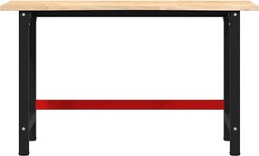 Πάγκος εργασίας vidaXL 140x60x81,5 cm μασίφ ξύλο δρυς