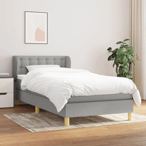 ΚΡΕΒΑΤΙ BOXSPRING ΜΕ ΣΤΡΩΜΑ ΑΝΟΙΧΤΟ ΓΚΡΙ 90X190 ΕΚ. ΥΦΑΣΜΑΤΙΝΟ 3127085