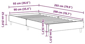 Πλαίσιο κρεβατιού χωρίς στρώμα Artisan Oak 90x200 cm - Καφέ