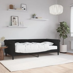 vidaXL Καναπές Κρεβάτι με Στρώμα μαύρο 90x190 εκ. Βελούδινος