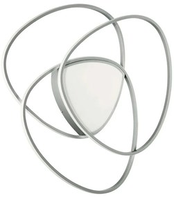 Φωτιστικό Οροφής - Πλαφονιέρα Rose PL.ROSE/GRSIL3000K 76x10x54cm 80W Led Dimmable 4000K Silver Ondal
