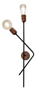 Φωτιστικό Τοίχου - Απλίκα HL-3561-2 SKYE OLD BRONZE &amp; BLACK WALL LAMP - 51W - 100W - 77-3972