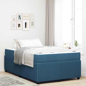 vidaXL Σκελετός κρεβατιού με στρώμα Άλλο Μπλε 120 x 200 cm Βελούδο