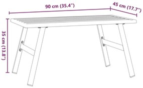 Τραπέζι Σαλονιού Κήπου Μαύρο 90x45x35 εκ. Ατσάλι Ηλεκτ. Βαφή - Μαύρο