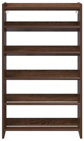Ράφι παπουτσιών καφέ δρυς 60x25x100 cm Κατασκευασμένο ξύλο - Καφέ