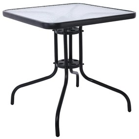 Τραπέζι Κήπου BALENO Μαύρο/Διάφανο Μέταλλο/Γυαλί 70x70x70cm