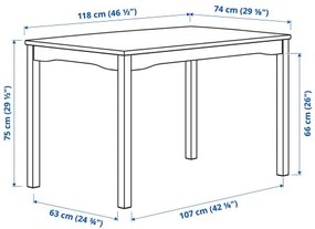 HAUGA/HAUGA τραπέζι και 4 καρέκλες, 118x74 cm 795.749.10