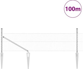 vidaXL Στύλος Περιφράξεων Ασημί 100 x 0,5 m (13 mm πλέγμα) Ατσάλι