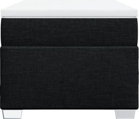 vidaXL Κρεβάτι Boxspring με Στρώμα Μαύρο 90x200 εκ. Υφασμάτινο