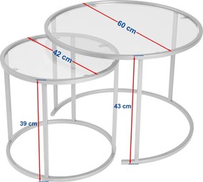 Coffee Table Set Aurum - 60, 42 - Black, Grey Black
Grey