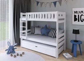 HARVEY 80x200 white bunk bed Lano Furniture