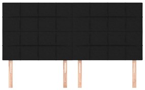 vidaXL Κεφαλάρια Κρεβατιού 4 τεμ. Μαύρο 100x5x78/88 εκ. Υφασμάτινο